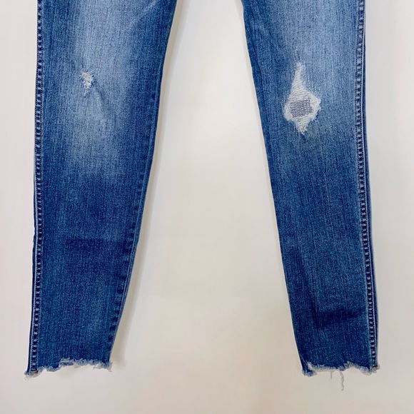 Madewell Blue Distressed 9” High Rise Skinny Jean - Picture 6 of 11